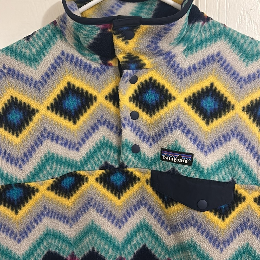 Patagonia Pullover Synchilla Snap T Blue Timber Twist Fleece Pullover Size Small - Picture 4 of 15